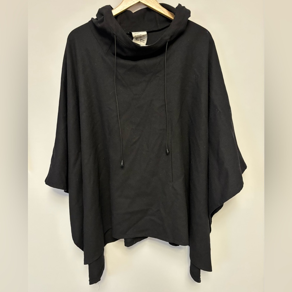 VTG Harvé Bernard 100% Wool Black Cape Jacket | M